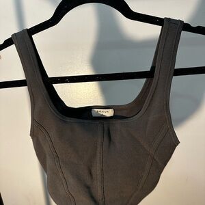 Babaton Charcoal Bustier Knit Top
